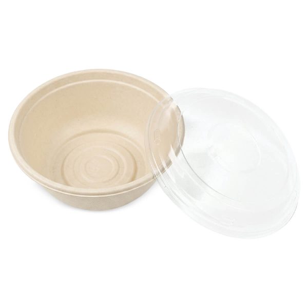 round paper bowl with pet lid open