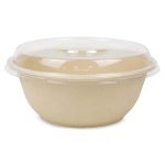 bagasse round bowl with pet lid