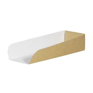 PRODELPAK Hotdog Holder - Kraft & White (19.7cm x 5.9cm x 4cm)