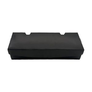 PRODELPAK Black Flower Sandwich Box - Black | Medium (25.3cm x 7.9cm x 5.8cm)