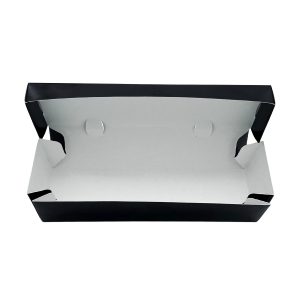 PRODELPAK Black Flower Sandwich Box - Black | Medium (25.3cm x 7.9cm x 5.8cm)